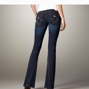 ⛤ TRUE RELIGION 29 Joey Twist Seam Flare Dark Jean